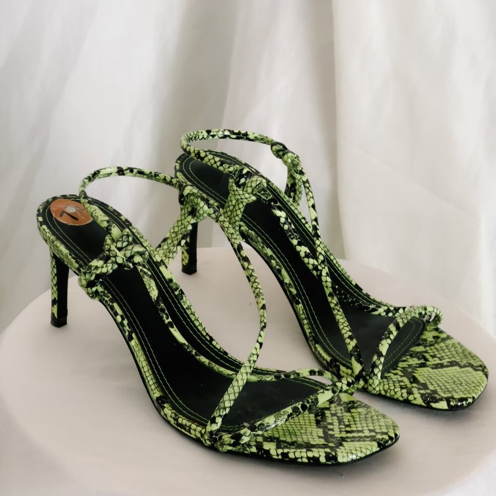 Green Snakeskin Heels from Bershka - Picture 5 of 10